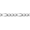 Picture of Sterling Silver 4mm Figaro Link Chain Necklaces & Bracelets for Women and men Beveled Edge Nickel Free Italy 7-30 inch