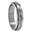 Picture of Tungsten Carbide 5 mm Faceted Spinner Wedding Band Ring sizes 7 to 14
