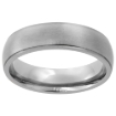 Picture of 6mm Titanium Domed Wedding Band Ring for Men and Women Brushed Finish Recessed Edges Comfort Fit sizes 7 - 14