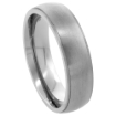 Picture of 6mm Titanium Domed Wedding Band Ring for Men and Women Brushed Finish Recessed Edges Comfort Fit sizes 7 - 14