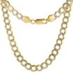 Picture of Solid 14k Yellow Gold 7mm Pave Curb Link Chain Necklace & Bracelet for Men Lobster Clasp High Polish 8-30 inch