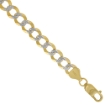 Picture of Solid 14k Yellow Gold 7mm Pave Curb Link Chain Necklace & Bracelet for Men Lobster Clasp High Polish 8-30 inch