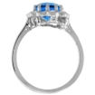 Picture of 10K White Gold Halo Engagement Swiss Blue Topaz Engagement Ring Diamond Accents Oval 9x7mm, sizes 5 - 10