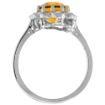 Picture of 10K White Gold Halo Engagement Citrine Engagement Ring Diamond Accents Oval 9x7mm, sizes 5 - 10