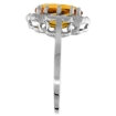 Picture of 10K White Gold Halo Engagement Citrine Engagement Ring Diamond Accents Oval 9x7mm, sizes 5 - 10