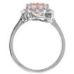 Picture of 10K White Gold Halo Engagement Morganite Engagement Ring Diamond Accents Oval 9x7mm, sizes 5 - 10