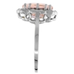 Picture of 10K White Gold Halo Engagement Morganite Engagement Ring Diamond Accents Oval 9x7mm, sizes 5 - 10