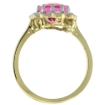 Picture of 10K Yellow Gold Halo Engagement Pink Topaz Engagement Ring Diamond Accents Oval 9x7mm, sizes 5 - 10