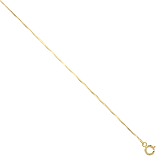 Picture of 10K Solid Yellow Gold BOX Chain Necklaces 0.55 - 0.66 mm Nickel Free, 16 - 24 inches long