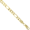Picture of 10K Solid Yellow Gold FIGARO Chain Necklace Concave 2.23 - 10.25 mm Nickel Free, 16 - 30 inches long
