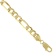 Picture of 10K Solid Yellow Gold FIGARO Chain Necklace Concave 2.23 - 10.25 mm Nickel Free, 16 - 30 inches long