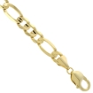 Picture of 10K Solid Yellow Gold FIGARO Chain Necklace Concave 2.23 - 10.25 mm Nickel Free, 16 - 30 inches long