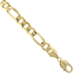Picture of 10K Solid Yellow Gold FIGARO Chain Necklace Concave 2.23 - 10.25 mm Nickel Free, 16 - 30 inches long