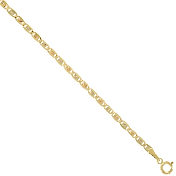 Picture of 10K Solid Yellow Gold VALENTINO Chain Necklaces Tri-color Diamond cut 2.1 - 2.8 mm Nickel Free, 16 - 24 inches long