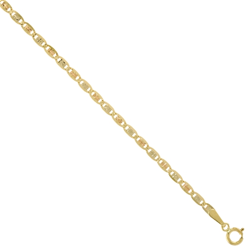 Picture of 10K Solid Yellow Gold VALENTINO Chain Necklaces Tri-color Diamond cut 2.1 - 2.8 mm Nickel Free, 16 - 24 inches long
