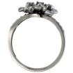 Picture of 10K Gold Triple Plumeria Flower Ring with Diamond 0.27cttw, 5/8 inch wide