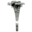 Picture of 10K Gold Triple Plumeria Flower Ring with Diamond 0.27cttw, 5/8 inch wide
