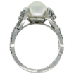 Picture of 10K Gold Infinity Ring with 0.32 cttw Diamonds & 9mm White Pearl, 3/8 inch wide