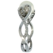 Picture of 10K Gold Infinity Ring with 0.32 cttw Diamonds & 9mm White Pearl, 3/8 inch wide