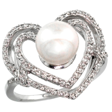Picture of 10K Gold Diamond Ring Heart-shape & 10 mm Pear with 0.26 cttw Diamond Accent