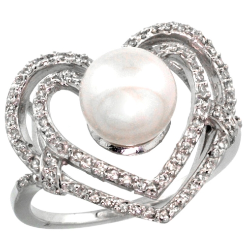 Picture of 10K Gold Diamond Ring Heart-shape & 10 mm Pear with 0.26 cttw Diamond Accent