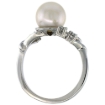 Picture of 10K White Gold Pearl Ring 9mm & 0.085 cttw Diamond Accents