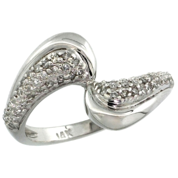 Picture of 10K Gold Wave Diamond Ring 0.30 cttw, 1/2 inch wide
