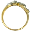 Picture of 10K Yellow Gold Triple Heart Diamond Engagement Ring 0.13 cttw, 7/16 inch wide, size 10