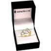 Picture of 10K Yellow Gold Triple Heart Diamond Engagement Ring 0.13 cttw, 7/16 inch wide, size 10